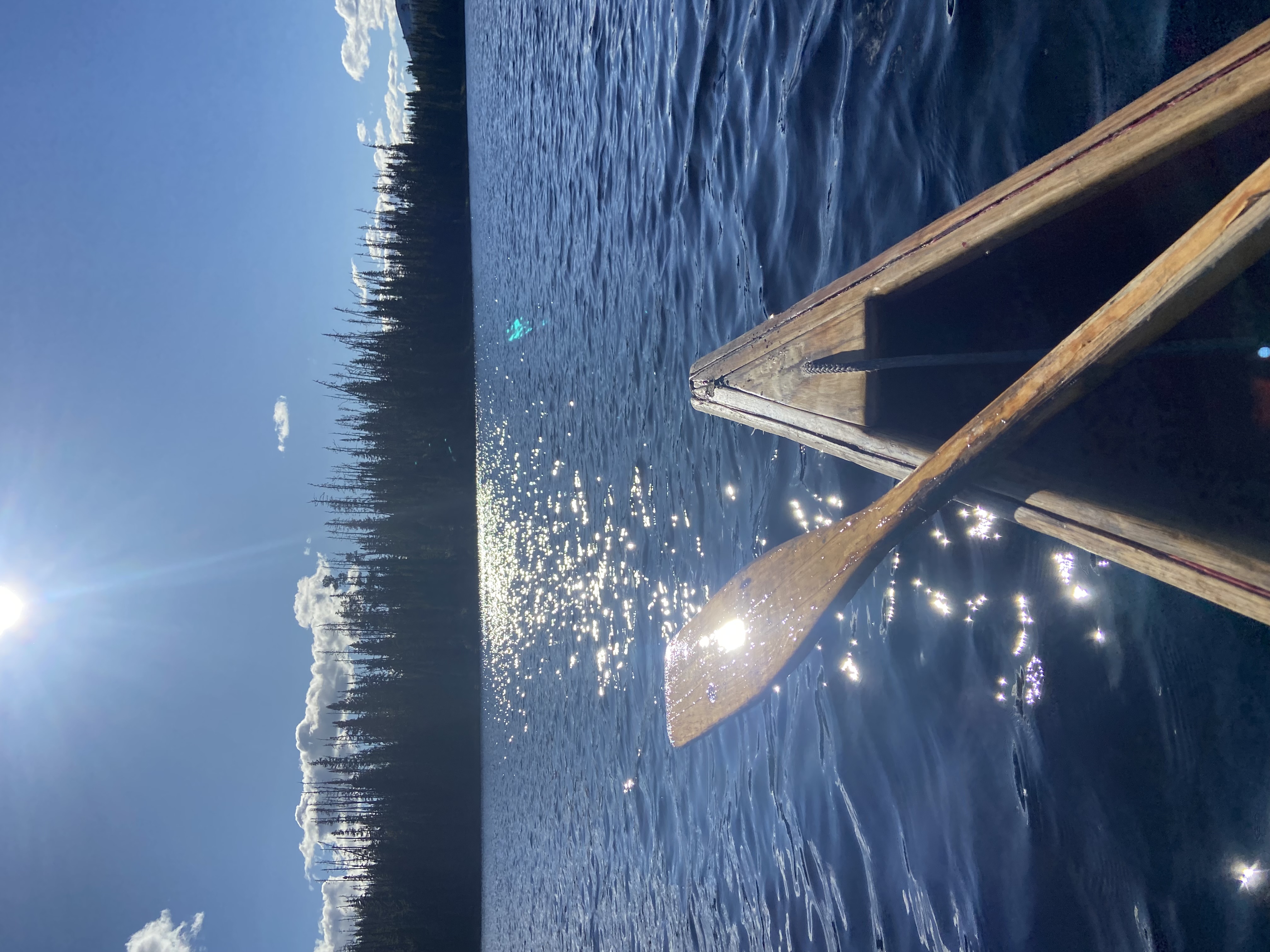 sitting in the canoe on ste. marie lake